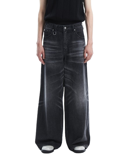 Terra Incognita Blue & Black Wide Legged Jeans - PandaFinds